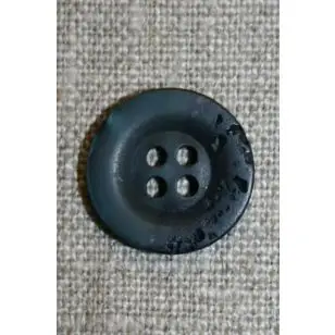 Blå krakeleret knap, 18 mm. - Knapper Blå, turkis og petrol