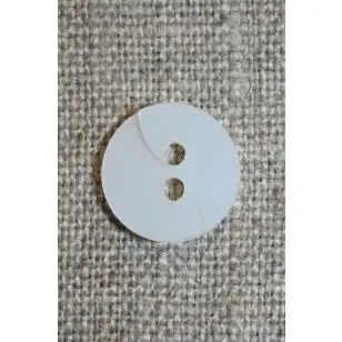 Hvid knap m/drejet look, 13 mm. - Tilbud knapper