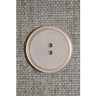 Creme/pudder 2-huls knap, 20 mm. - Knapper Brun, beige og off-white