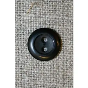 Sort 2-huls knap 13 mm. - Knapper Hvid, grå og sort