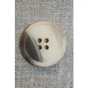 4-huls knap off-white/creme/brun, 22 mm. - Tilbud knapper