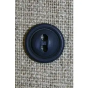 Blå 2-huls knap, 12 mm. - 