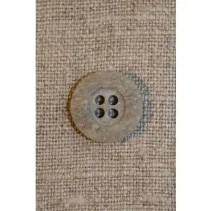 Granitgrå 4-huls knap 15 mm. - Knapper Brun, beige og off-white