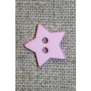 Knap stjerne, lyserød 15 mm - Børneknapper