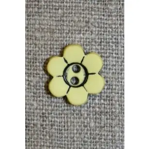 Blomster knap, lysegul - Børneknapper