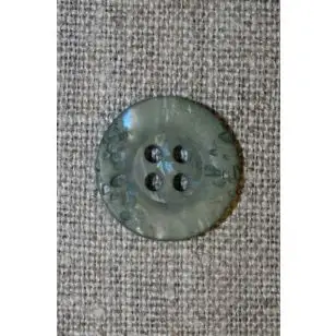 Støvet grøn krakeleret knap, 18 mm. - Knapper Grøn, gul og orange