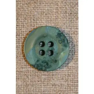 Grøn/mint krakeleret knap, 18 mm. - Knapper Grøn, gul og orange