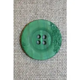 4-huls knap krakeleret græsgrøn, 23 mm. - Knapper Grøn, gul og orange