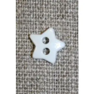 Knap stjerne, hvid - Knapper Hvid, grå og sort