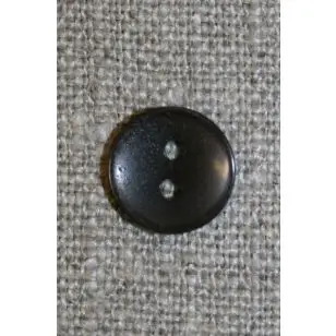 Lille mørk grå-brun 2-huls knap - Knapper Hvid, grå og sort