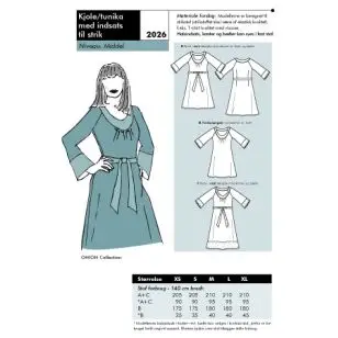 Onion 2026 -Kjole/tunika med indsats til strik - Snitmønstre Onion til voksne