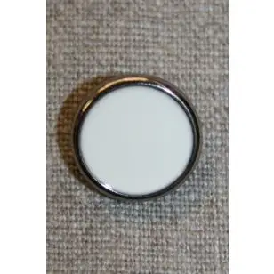 Knap sølv/knækket hvid, 18 mm. - Guld-, sølv- og metalknapper