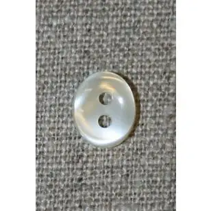 Oval off-white knap 11 mm. - Knapper Brun, beige og off-white