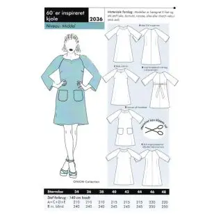 Onion 2036 -60er inspireret kjole - Snitmønstre Onion til voksne