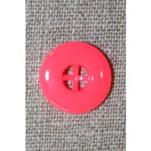 Neon knap pink/koral, 17 mm. - Knapper Rød/lyserød/lilla