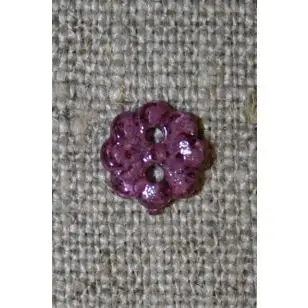 Lille lilla blomster-knap, 9 mm. - Knapper Rød/lyserød/lilla