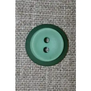 Lysegrøn knap m/grøn kant, 18 mm. - Knapper Grøn, gul og orange