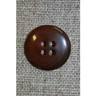 4-huls knap rød-brun-meleret, 18 mm. - Knapper Brun, beige og off-white