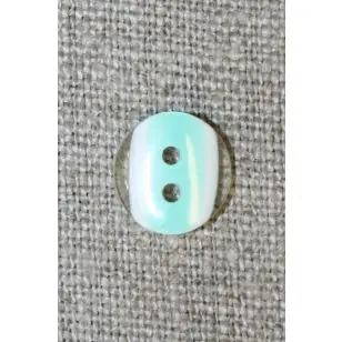 2-huls knap klar/mint, 11 mm. - Knapper Grøn, gul og orange