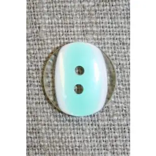 2-huls knap klar/mint, 15 mm. - Tilbud knapper