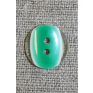 2-huls knap klar/græsgrøn, 13 mm. - Knapper Grøn, gul og orange