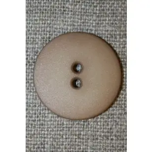 Lysebrun 2-huls knap, 22 mm. - Knapper Brun, beige og off-white