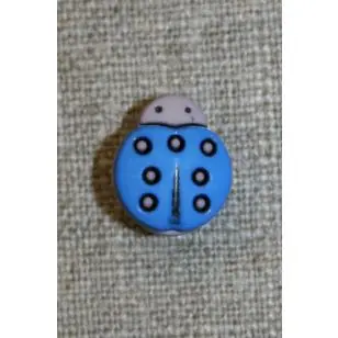 Knap m/mariehøne, blå - 