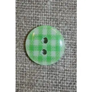 Ternet 2-huls knap lime/hvid, 13 mm. - 