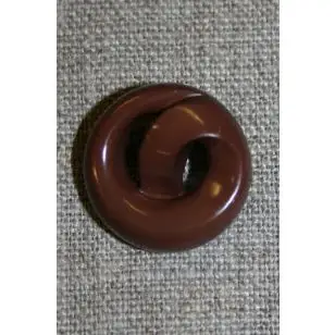 Brun knap "kringle", 22 mm. - Knapper Brun, beige og off-white