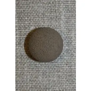 Rund grå-brun knap, 15 mm. - Knapper Brun, beige og off-white