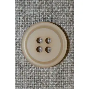 4-huls knap m/kant beige, 15 mm. - Tilbud knapper