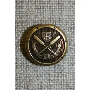 Gl.guld knap m/åre/anker, 15 mm. - Guld-, sølv- og metalknapper