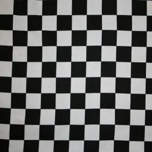 Bomuld hvid-sort med målflags tern - 