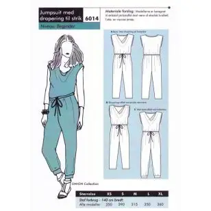 Onion 6014 Jumpsuit m/drapering til strikstof - Bukser