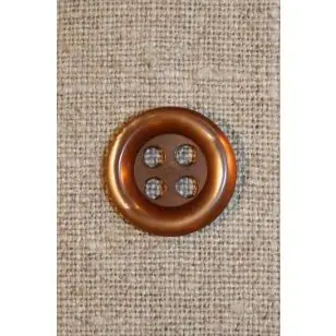 Gylden 4-huls knap, 16 mm - Knapper Brun, beige og off-white