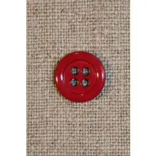 4-huls knap hindbærrød 12 mm. - Knapper Rød/lyserød/lilla