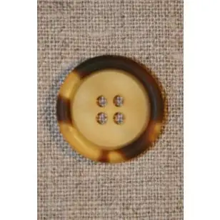 Gylden/brun knap 22 mm. - Knapper Brun, beige og off-white