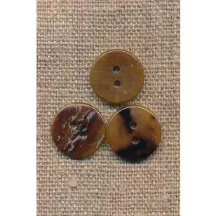 Knap lysebrun gennemsigtig 15 mm. - Knapper Brun, beige og off-white