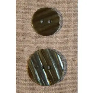 Grøn stribet knap 18 mm - Knapper Grøn, gul og orange