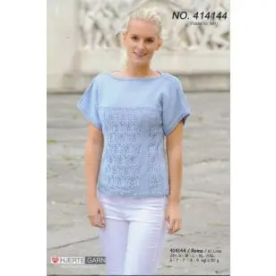 414144 Bluse m/hulmønster - Pind 4-4½