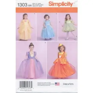 Simplicity 1303 Pige prinsesse-kjole - Simplicity mønstre