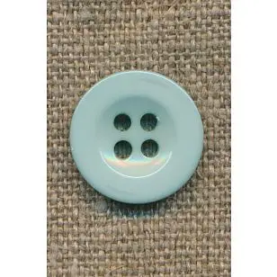Lys aqua 4-huls knap, 18 mm. - Knapper Blå, turkis og petrol
