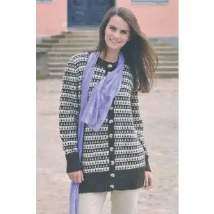 1670 Mønsterstrikket Trøje - Pind 3-3½