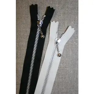 15 cm. metallynlås med kugle YKK 4 mm. - Lynlåse