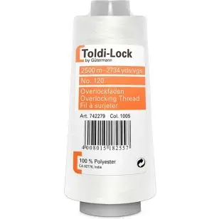 Overlocktråd 2500 meter i Hvid | Toldi-Lock - Overlock tråd