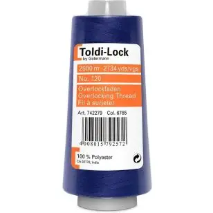 Overlocktråd 2500 meter i Koboltblå | Toldi-Lock - Overlock tråd