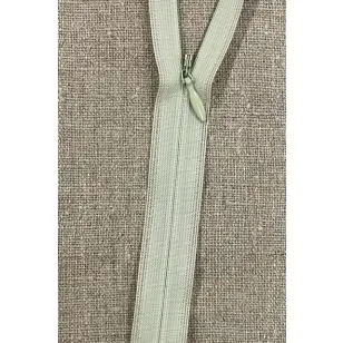 56 cm. usynlig lynlåse-Lys støvet grøn - Lynlåse