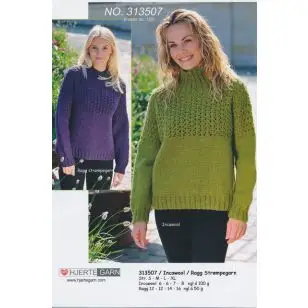 313507 Sweater m/hulmønster - Pind 5-5½