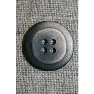 4-huls knap m/skygge mørkebrun/beige, 20 mm. - Knapper Brun, beige og off-white