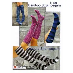 1258 Strikkeopskrift lange strømper - Pind 2½-3